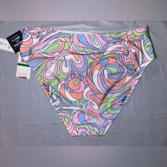 NWT SALT + COVE Juniors' Printed High-Waist Bikini Bottoms, Created For Macy's - Picture 3 of 5
